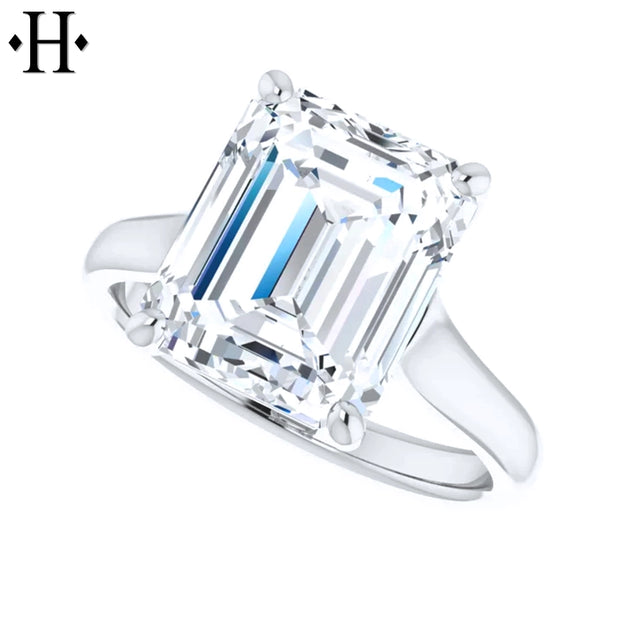 3.00ctr-5.00ctr Emerald Cut Lab Grown Diamond Ring