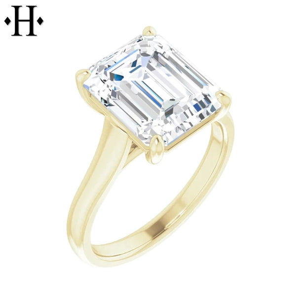 3.00ctr-5.00ctr Emerald Cut Lab Grown Diamond Ring