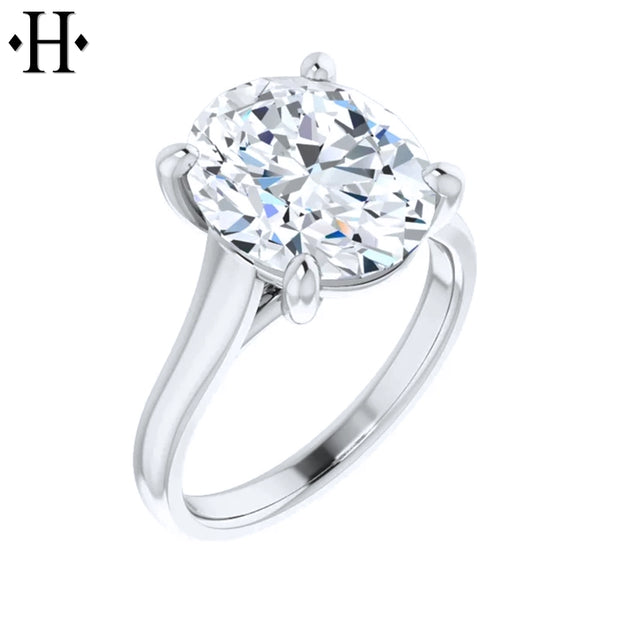 3.00ctr-5.00ctr Oval Cut Lab Grown Diamond Ring