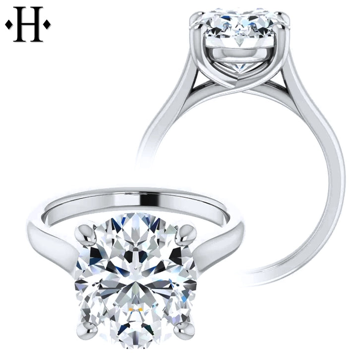 3.00ctr-5.00ctr Oval Cut Lab Grown Diamond Ring