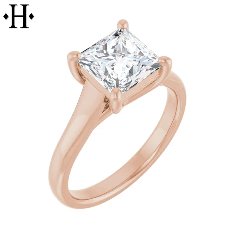 1.00ctr-3.00ctr Princess Cut Lab Grown Diamond Ring