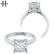 0.75ctr-3.00ctr Princess Cut Lab Grown Diamond Ring