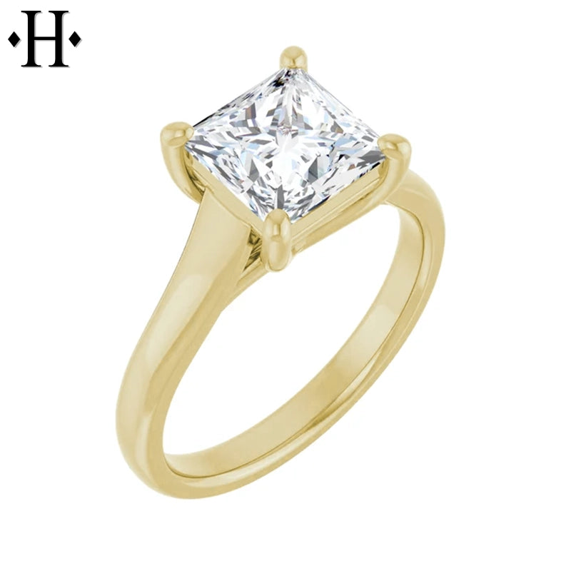 1.00ctr-3.00ctr Princess Cut Lab Grown Diamond Ring