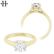 0.75ctr-1.25ctr Round Cut Natural Diamond Ring