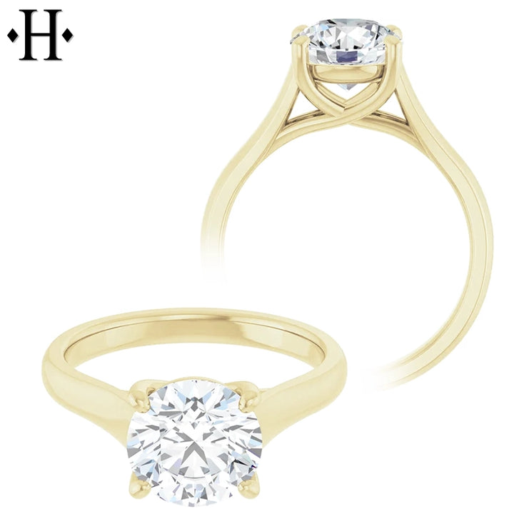 1.50ctr-2.00ctr Round Cut Natural Diamond Ring