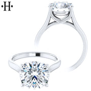 3.00ctr-5.00ctr Round Cut Lab Grown Diamond Ring