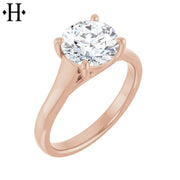 0.75ctr-2.00ctr Round Cut Lab Grown Diamond Ring