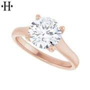 0.75ctr-2.00ctr Round Cut Lab Grown Diamond Ring