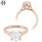 0.75ctr-2.00ctr Round Cut Lab Grown Diamond Ring