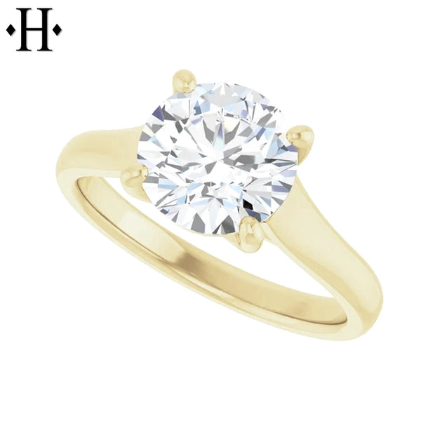 0.75ctr-2.00ctr Round Cut Lab Grown Diamond Ring