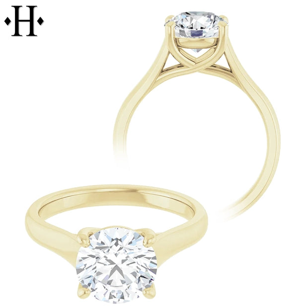 0.75ctr-2.00ctr Round Cut Lab Grown Diamond Ring