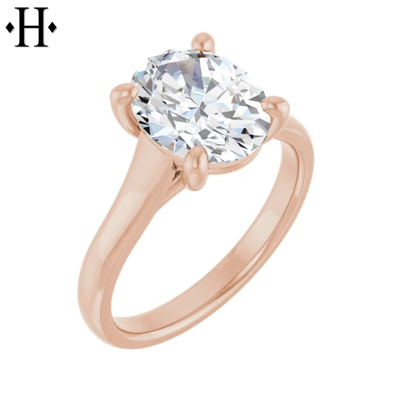 1.00ctr-2.00ctr Oval Cut Lab Grown Diamond Ring Tailor Made