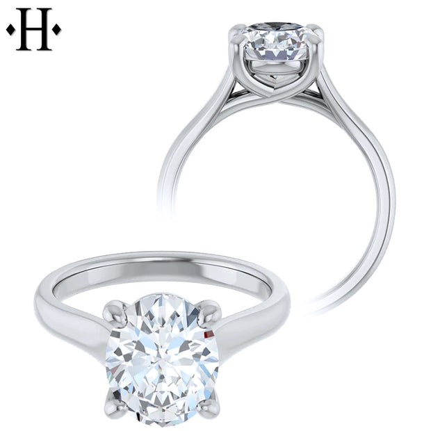 0.75ctr-2.00ctr Oval Cut Lab Grown Diamond Ring