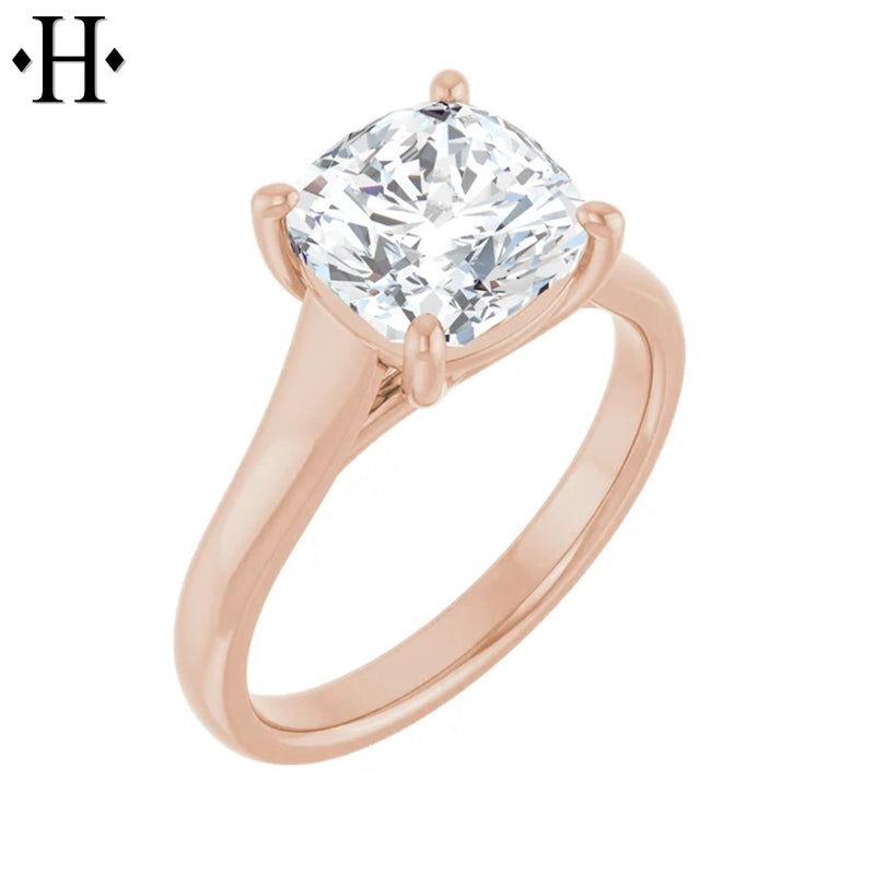 1.00ctr-3.00ctr Cushion Cut Lab Grown Diamond Ring