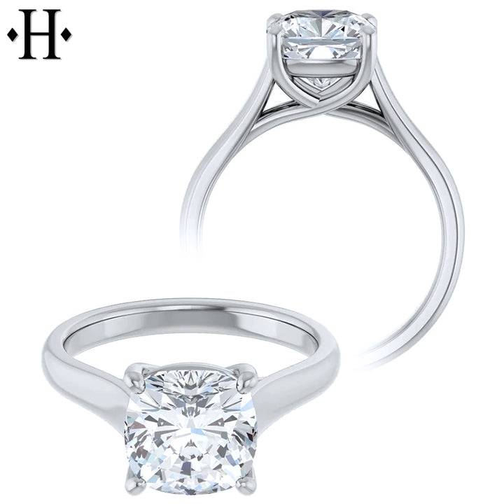 0.75ctr-3.00ctr Cushion Cut Lab Grown Diamond Ring