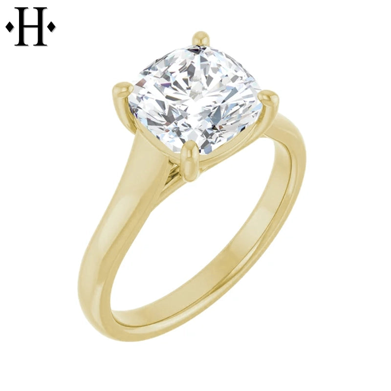 1.00ctr-3.00ctr Cushion Cut Lab Grown Diamond Ring