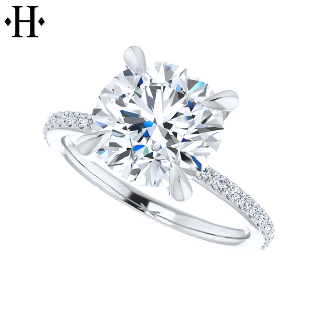 3.27ctw Round Cut Lab Grown Diamond Ring