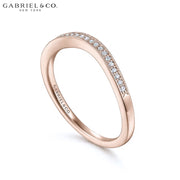 Natural Diamond Vintage Milgrain Curved Ring 1.7mm