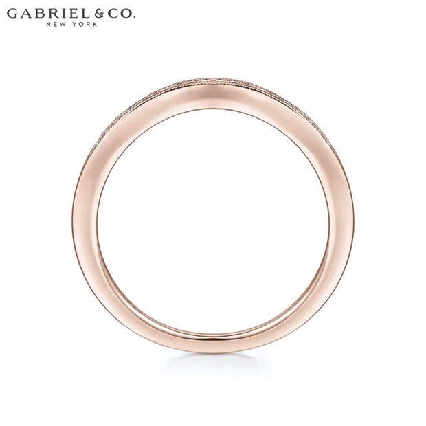 Natural Diamond Vintage Milgrain Curved Ring 1.7mm
