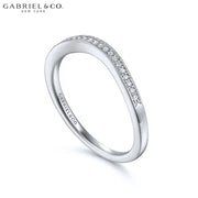 Natural Diamond Vintage Milgrain Curved Ring 1.7mm