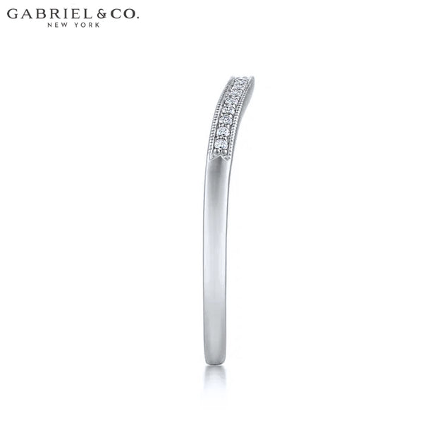 Natural Diamond Vintage Milgrain Curved Ring 1.7mm