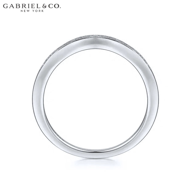 Natural Diamond Vintage Milgrain Curved Ring 1.7mm