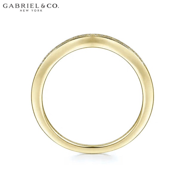 Natural Diamond Vintage Milgrain Curved Ring 1.7mm