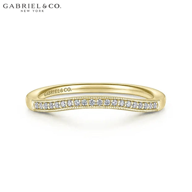 Natural Diamond Vintage Milgrain Curved Ring 1.7mm