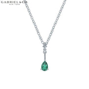 14Kw 0.03Ctw Natural Diamond And Emerald Necklace Jewellery