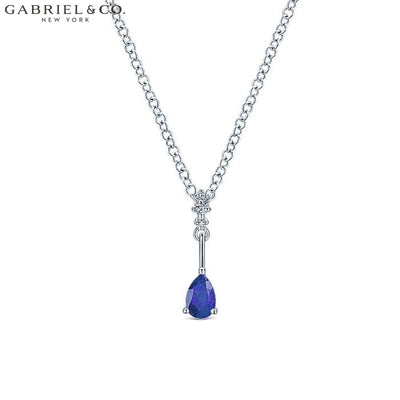 14Kw 0.03Ctw Natural Diamond And Sapphire Necklace Jewellery
