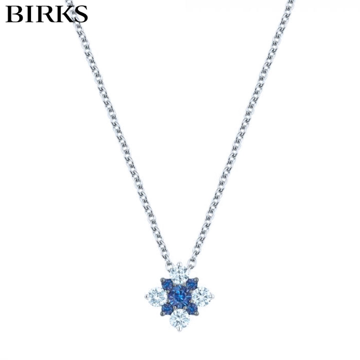 18kt Snowflake Sapphire & Diamond Necklace