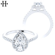 0.75ctr-3.00ctr Pear Cut Diamond Customizable Ring
