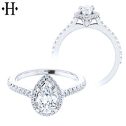 0.75ctr-3.00ctr Pear Cut Diamond Customizable Ring