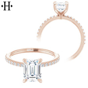 0.75ctr-3.00ctr Emerald Cut Diamond Customizable Ring