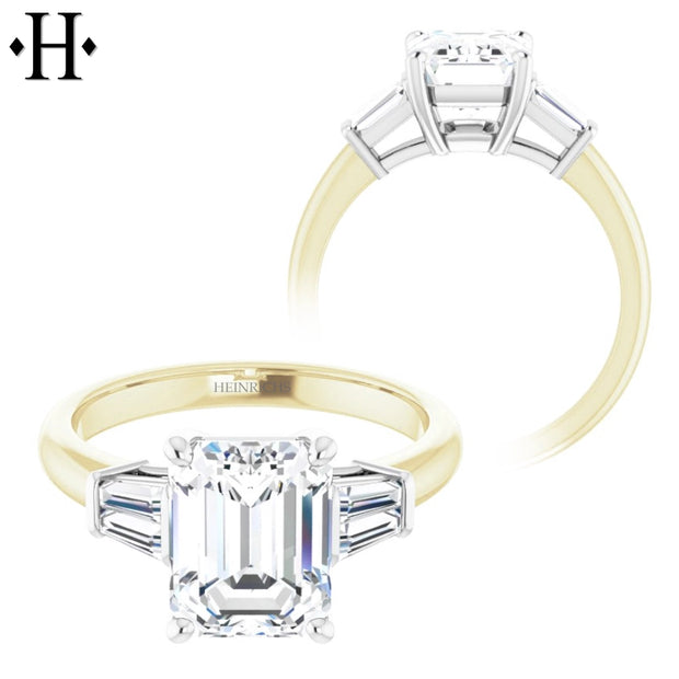 1.00ctr-2.00ctr Emerald Cut Diamond Customizable Ring