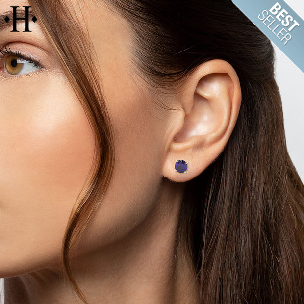 14kt 5mm Genuine Amethyst Earring Essentials