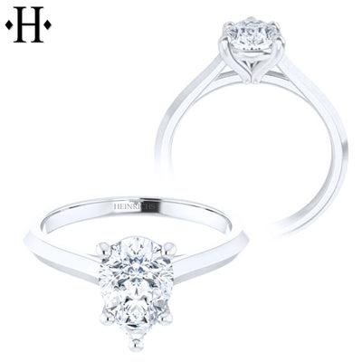 0.50ctr-1.00ctr Pear Cut Diamond Customizable Ring