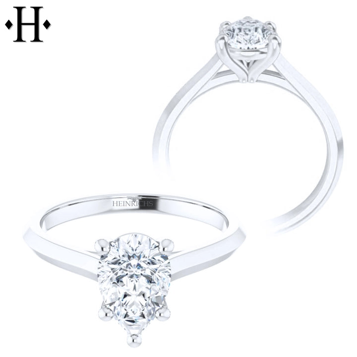 0.50ctr-1.00ctr Pear Cut Diamond Customizable Ring