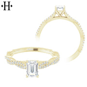 0.75ctr-3.00ctr Emerald Cut Diamond Customizable Ring