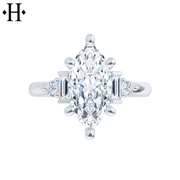 0.50ctr-1.50ctr Marquise Cut Diamond Customizable Ring