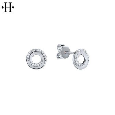 Diamond Circle Earrings