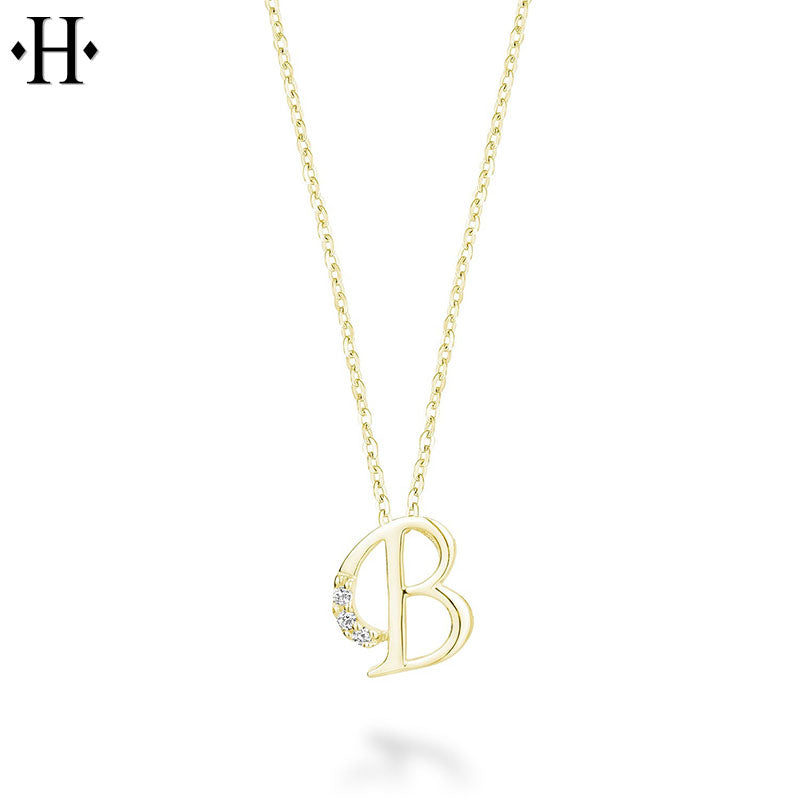 10kt Natural Diamond Initial Pendants