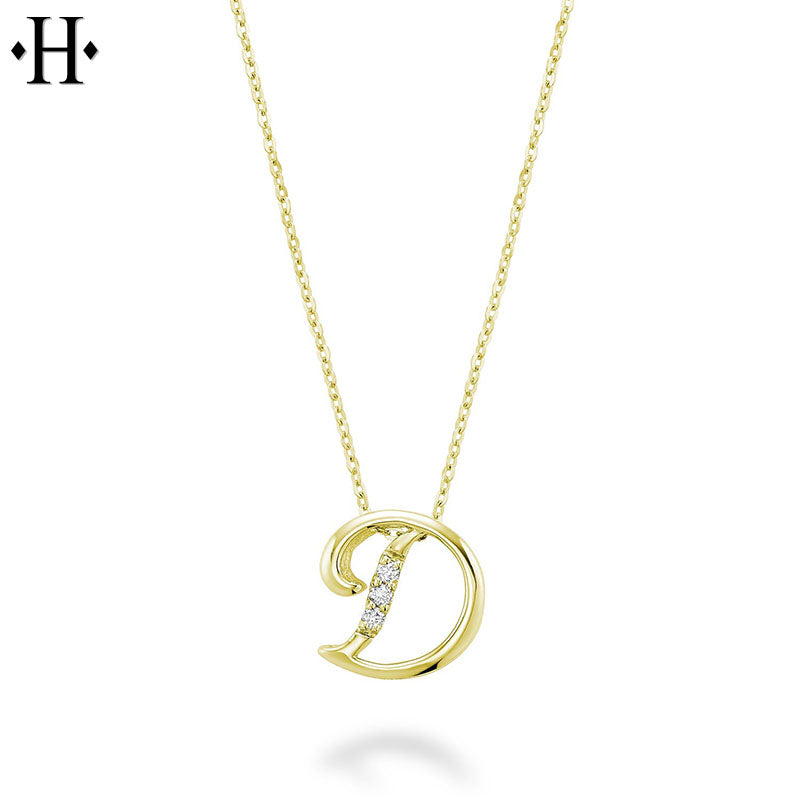 10kt Natural Diamond Initial Pendants