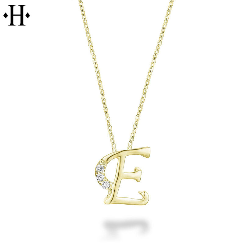 10kt Natural Diamond Initial Pendants