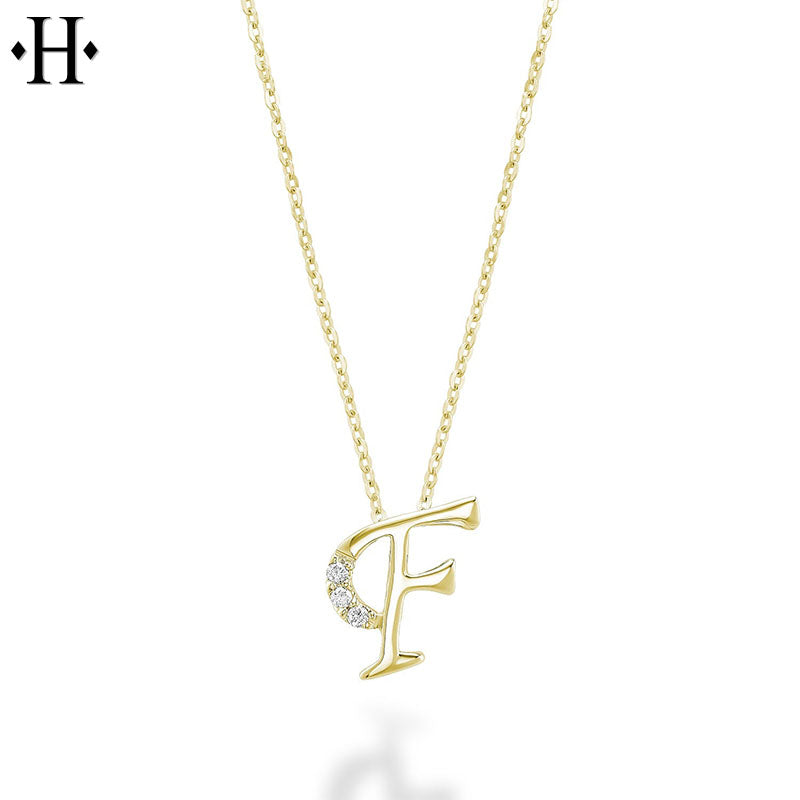 10kt Natural Diamond Initial Pendants