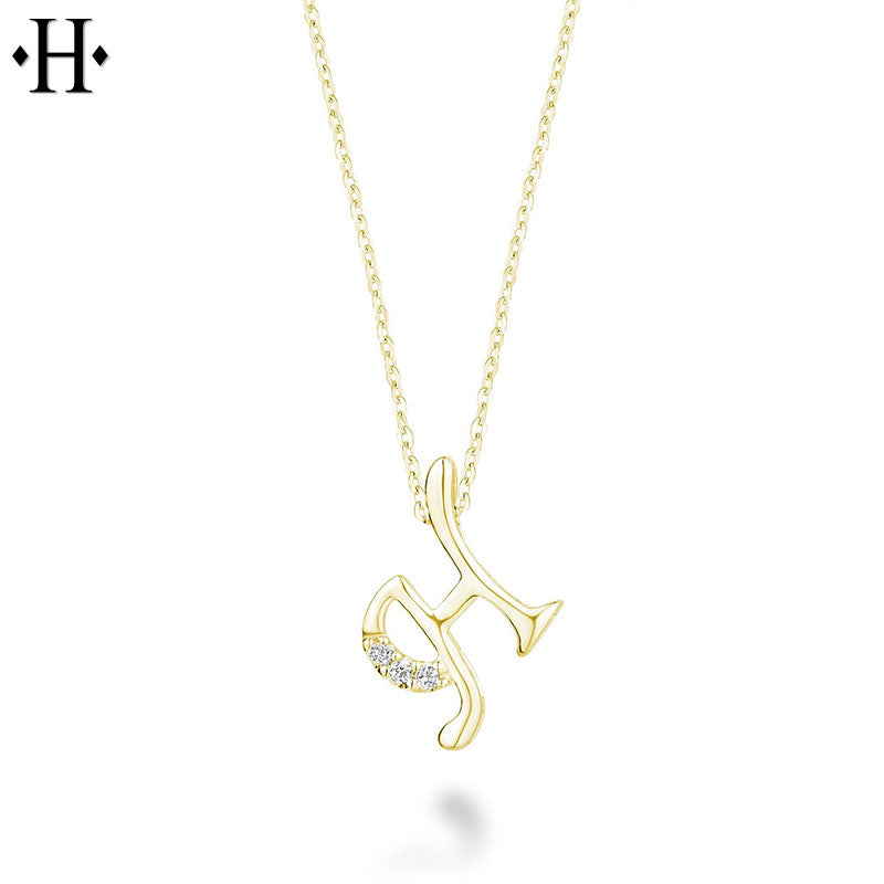 10kt Natural Diamond Initial Pendants