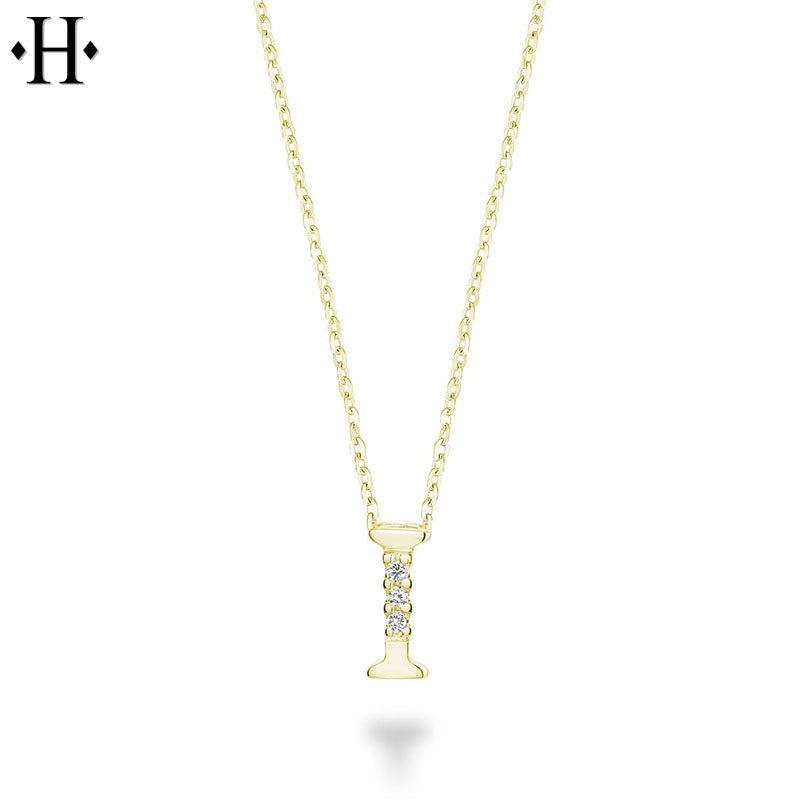 10kt Natural Diamond Initial Pendants