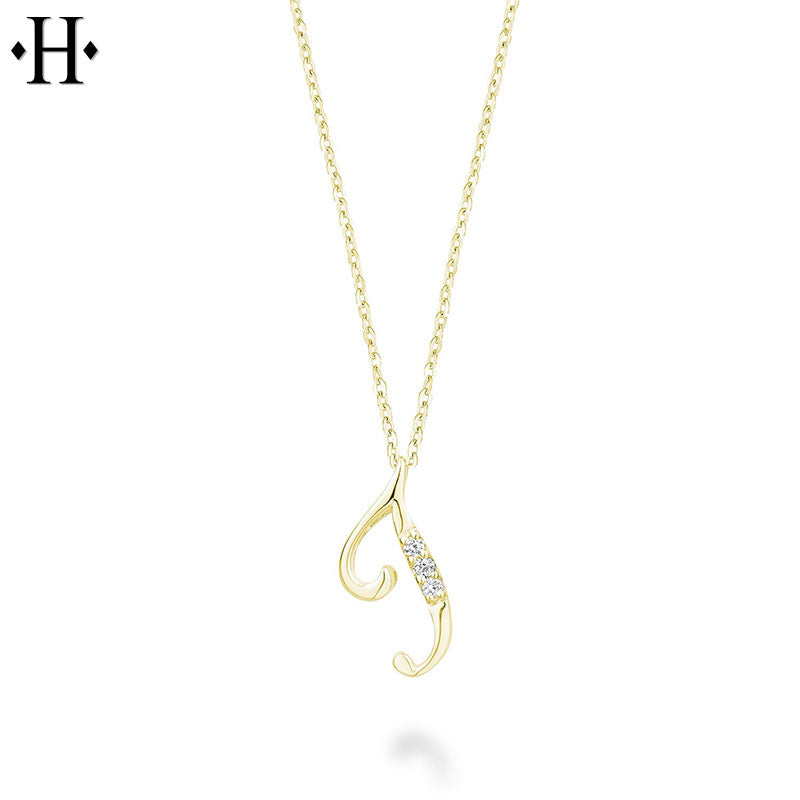 10kt Natural Diamond Initial Pendants