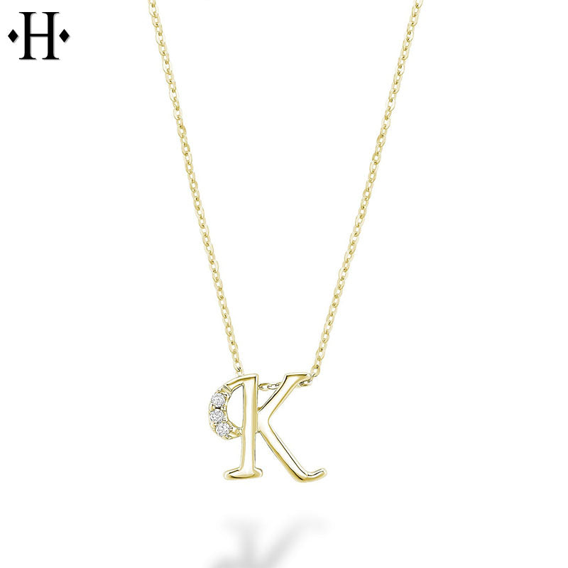 10kt Natural Diamond Initial Pendants