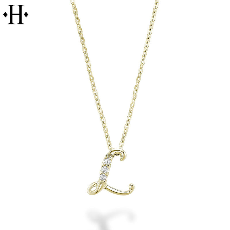 10kt Natural Diamond Initial Pendants